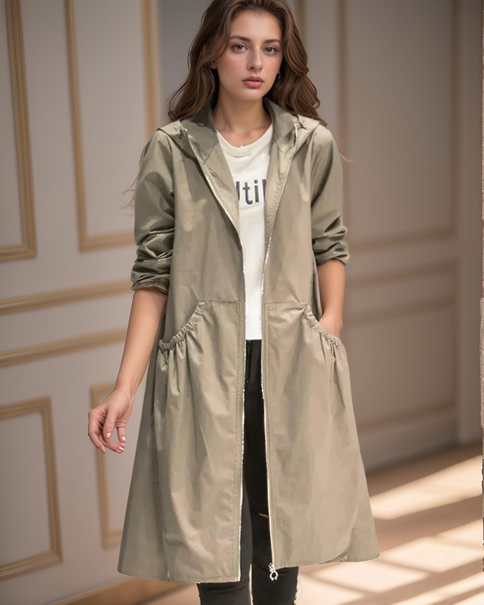Long Rain Jacket for Women | With Hood 1