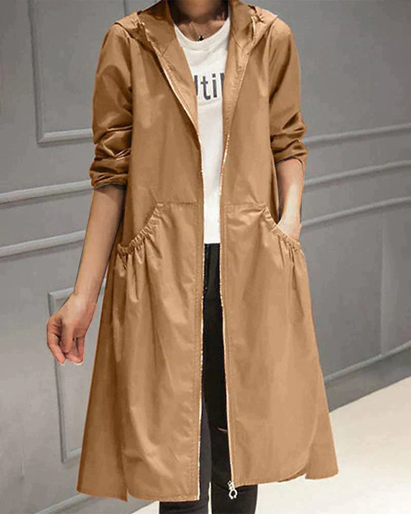 Long Rain Jacket for Women | With Hood 2