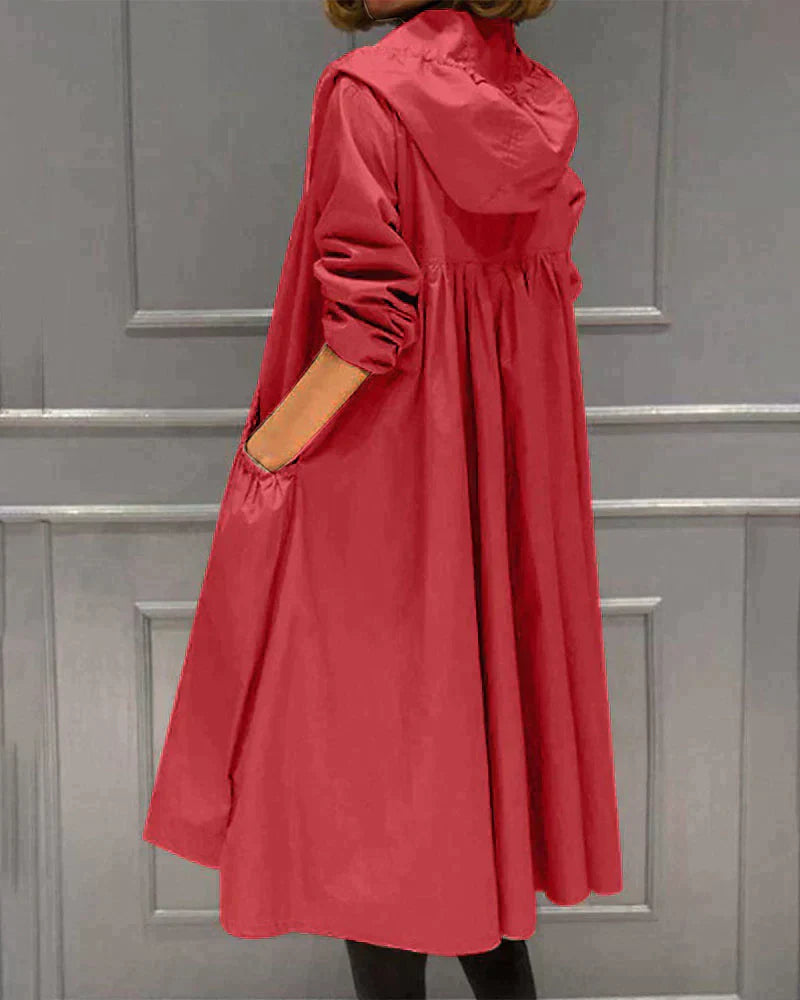 Long Rain Jacket for Women | With Hood 5