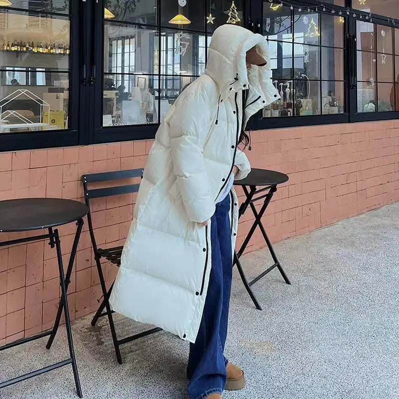 Long Women's Winter Coat Padded with Hood - Windproof and Comfortable for Cold Days 4