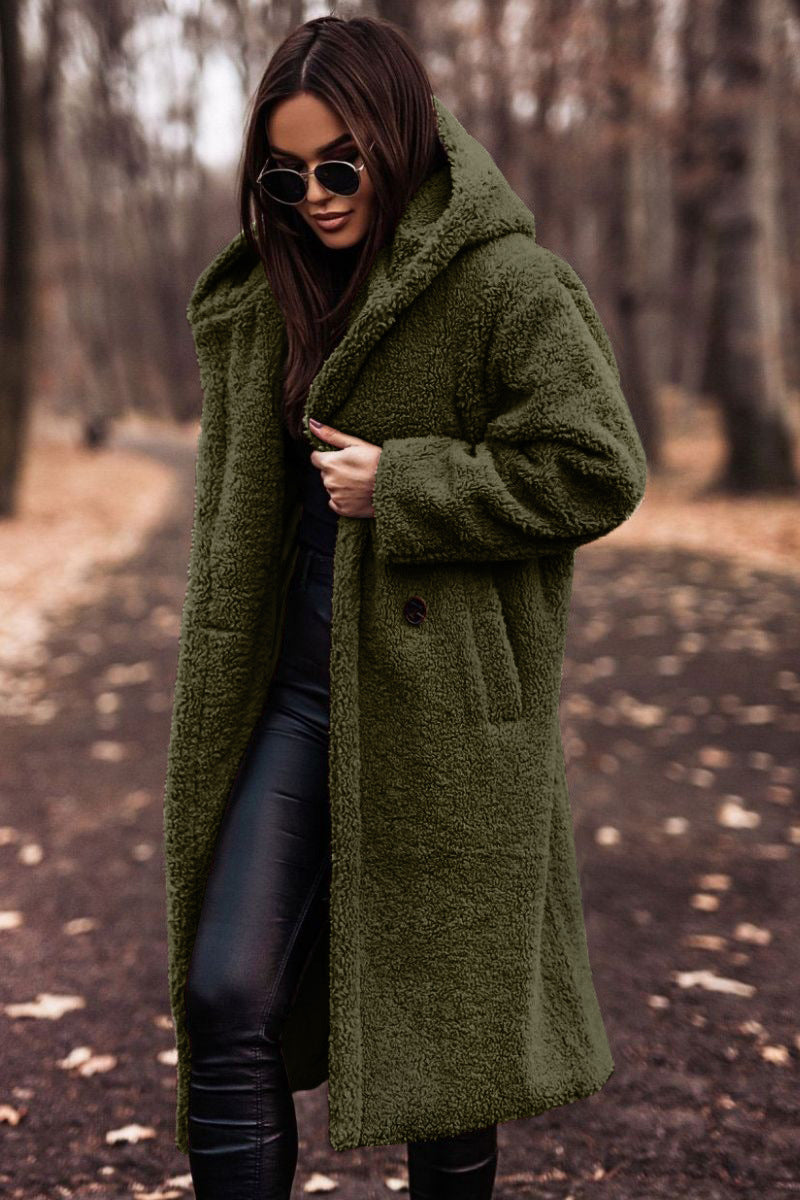 Long hooded teddy coat for women | Warm and comfortable winter coat 4