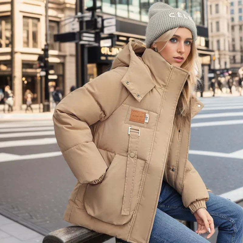 Long women's puffer winter coat with down 2