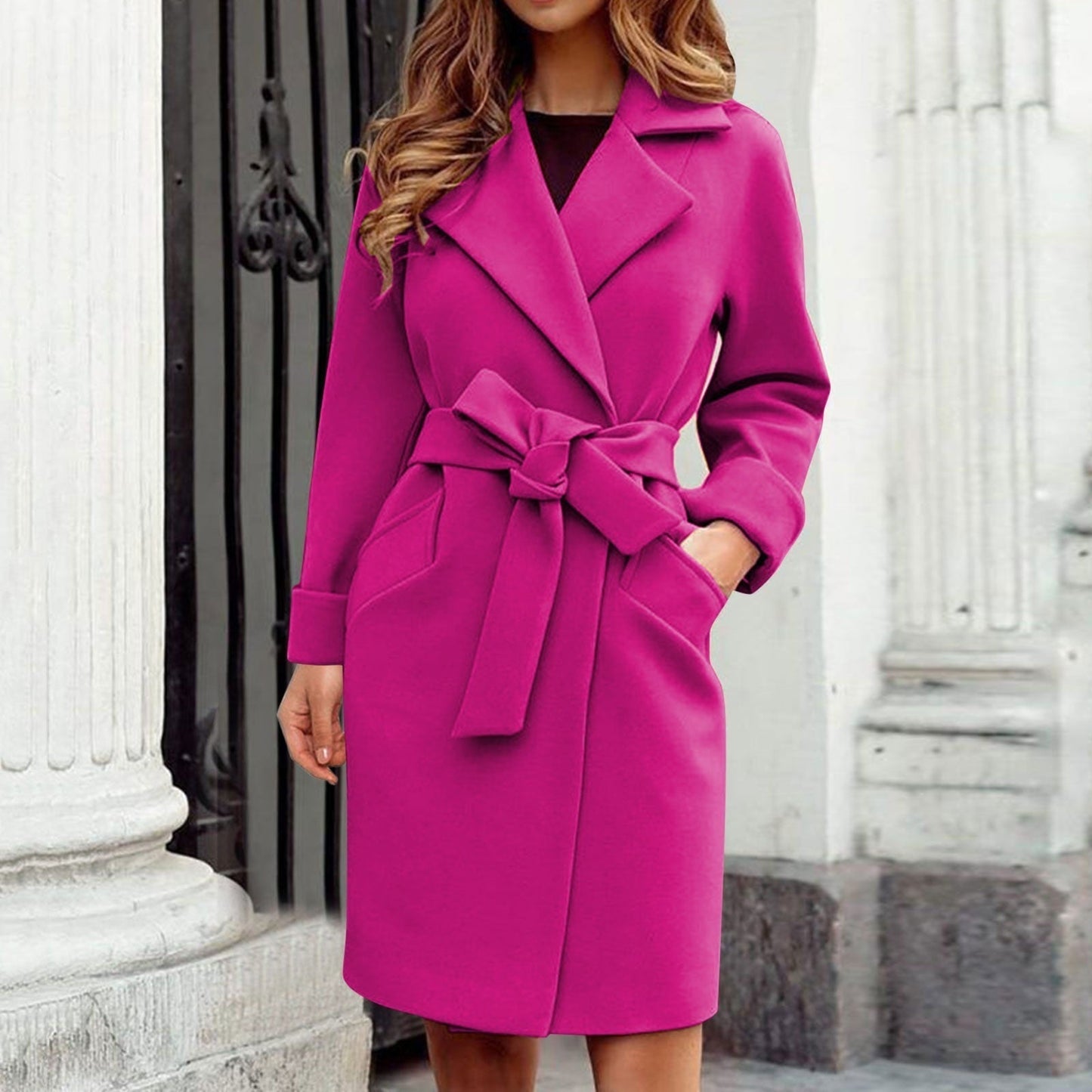 Long women's trench coat winter coat | Warm and stylish coat in striking colors 3