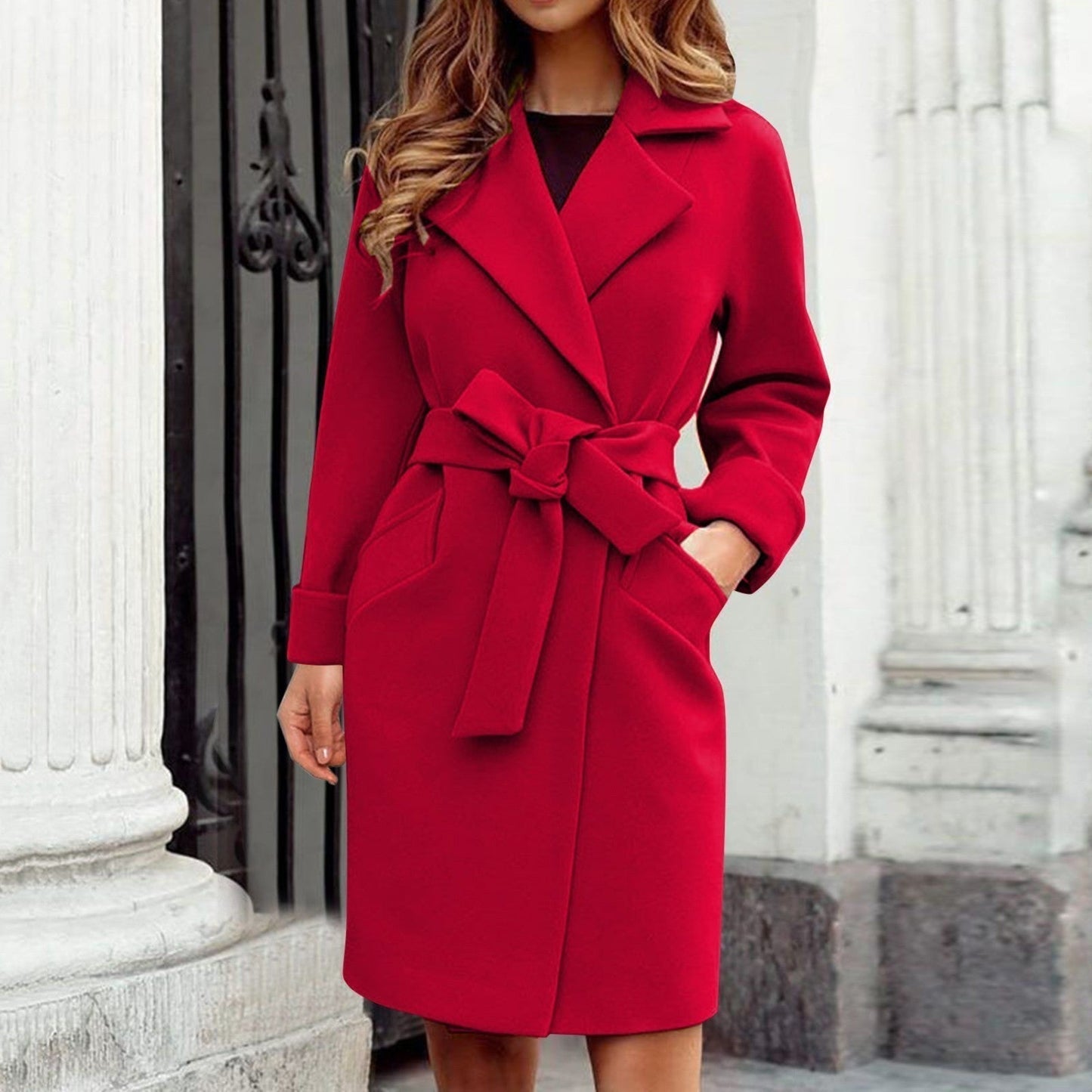 Long women's trench coat winter coat | Warm and stylish coat in striking colors 4