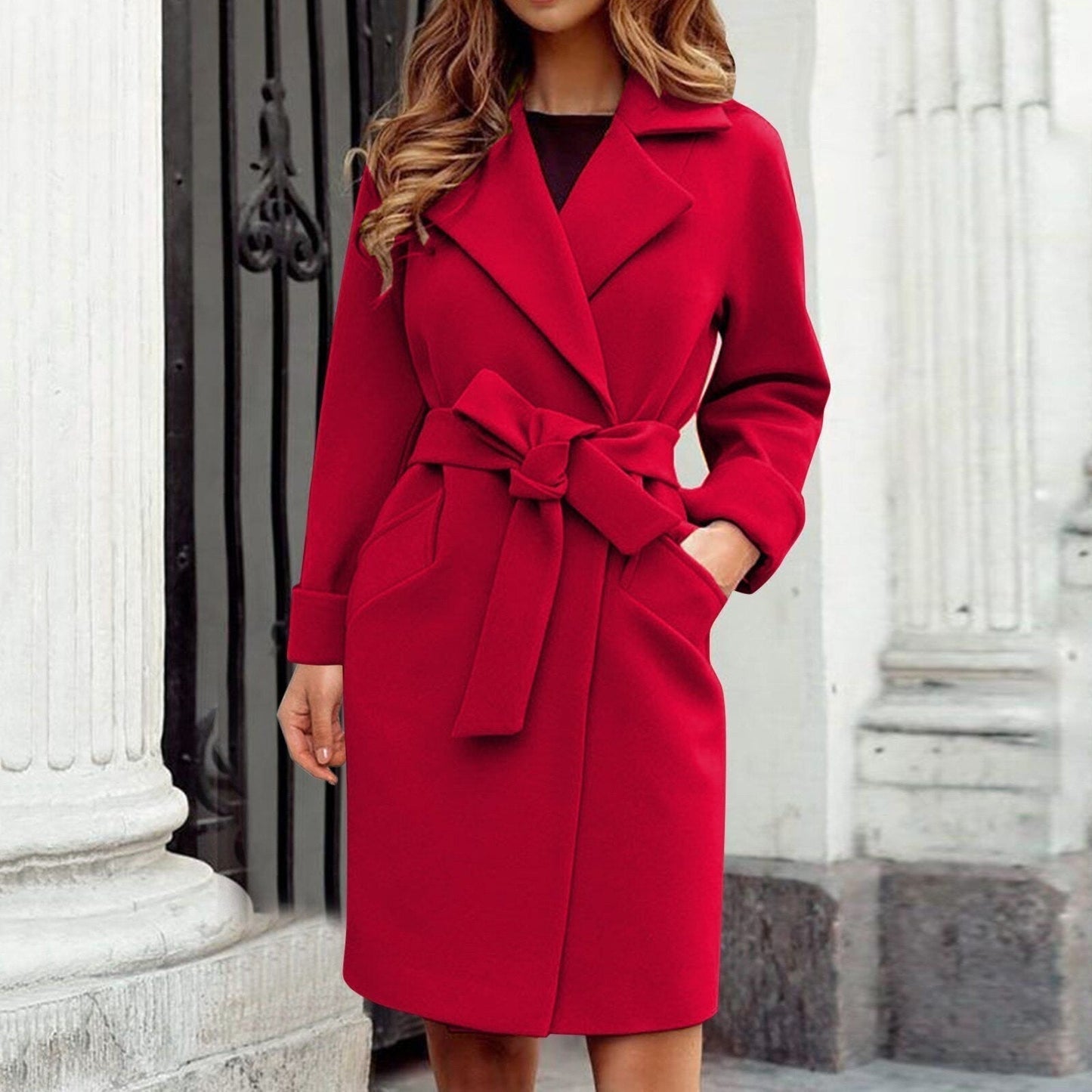 Long women's trench coat winter coat | Warm and stylish coat in striking colors 5