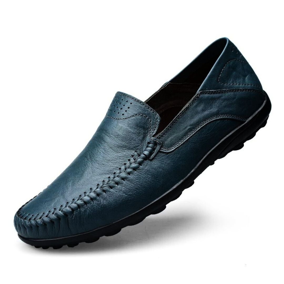 Loren Men's Loafers | Lightweight Black Leather, Casual Comfort 0