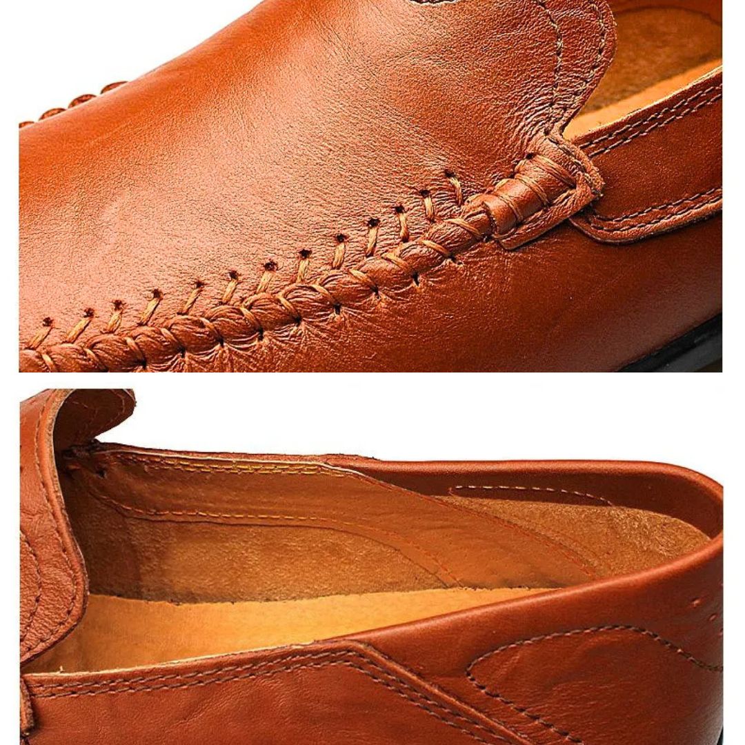 Loren Men's Loafers | Lightweight Black Leather, Casual Comfort 5