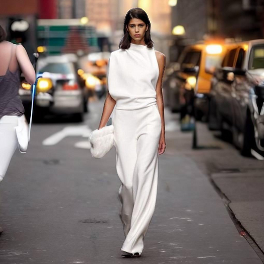 Loreva | Asymmetrical Jumpsuit with High Collar and Off-Shoulder 1