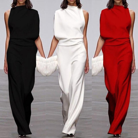 Loreva | Asymmetrical Jumpsuit with High Collar and Off-Shoulder 4