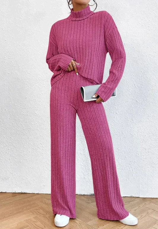 Lunette | Striped Knitted Sweater and Trousers Set 0