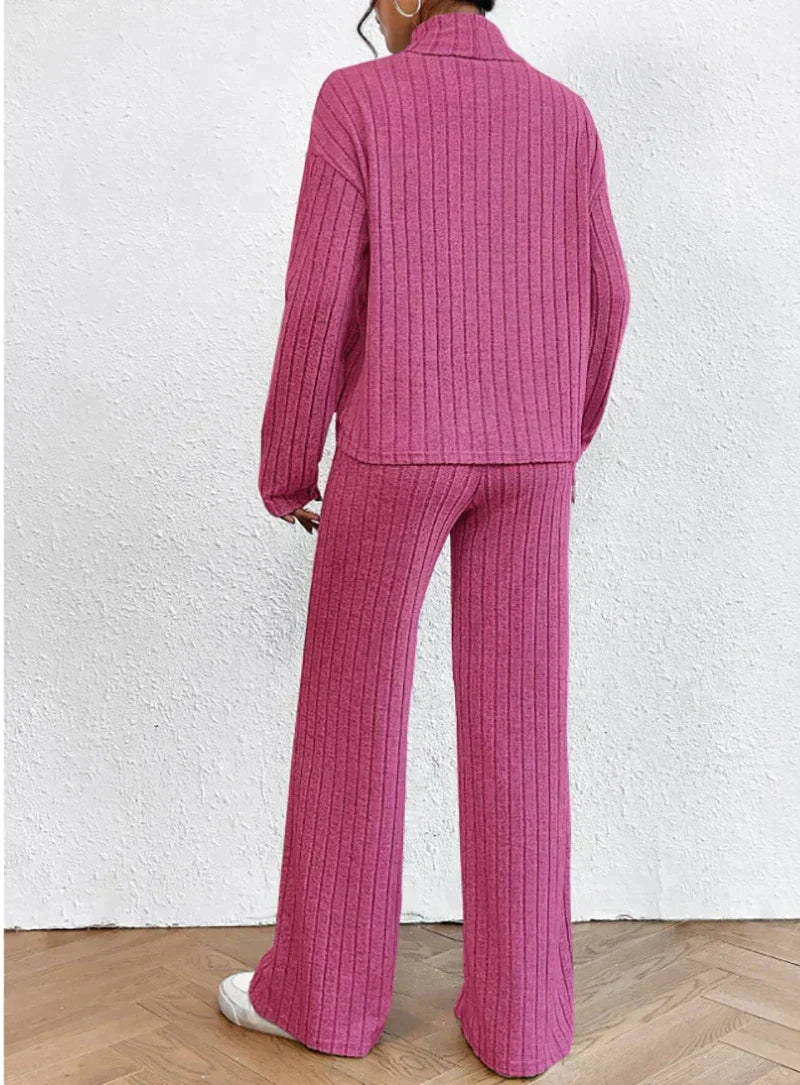 Lunette | Striped Knitted Sweater and Trousers Set 1