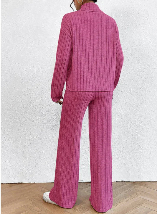 Lunette | Striped Knitted Sweater and Trousers Set 1
