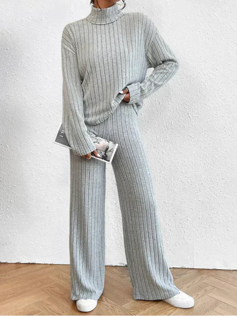 Lunette | Striped Knitted Sweater and Trousers Set 7