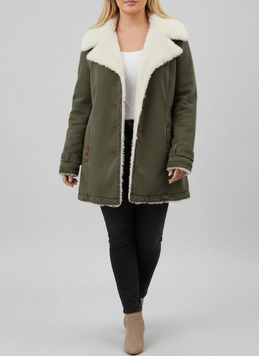 Luxe Women's Winter Jacket | Sherpa Lined, Plus Size 3