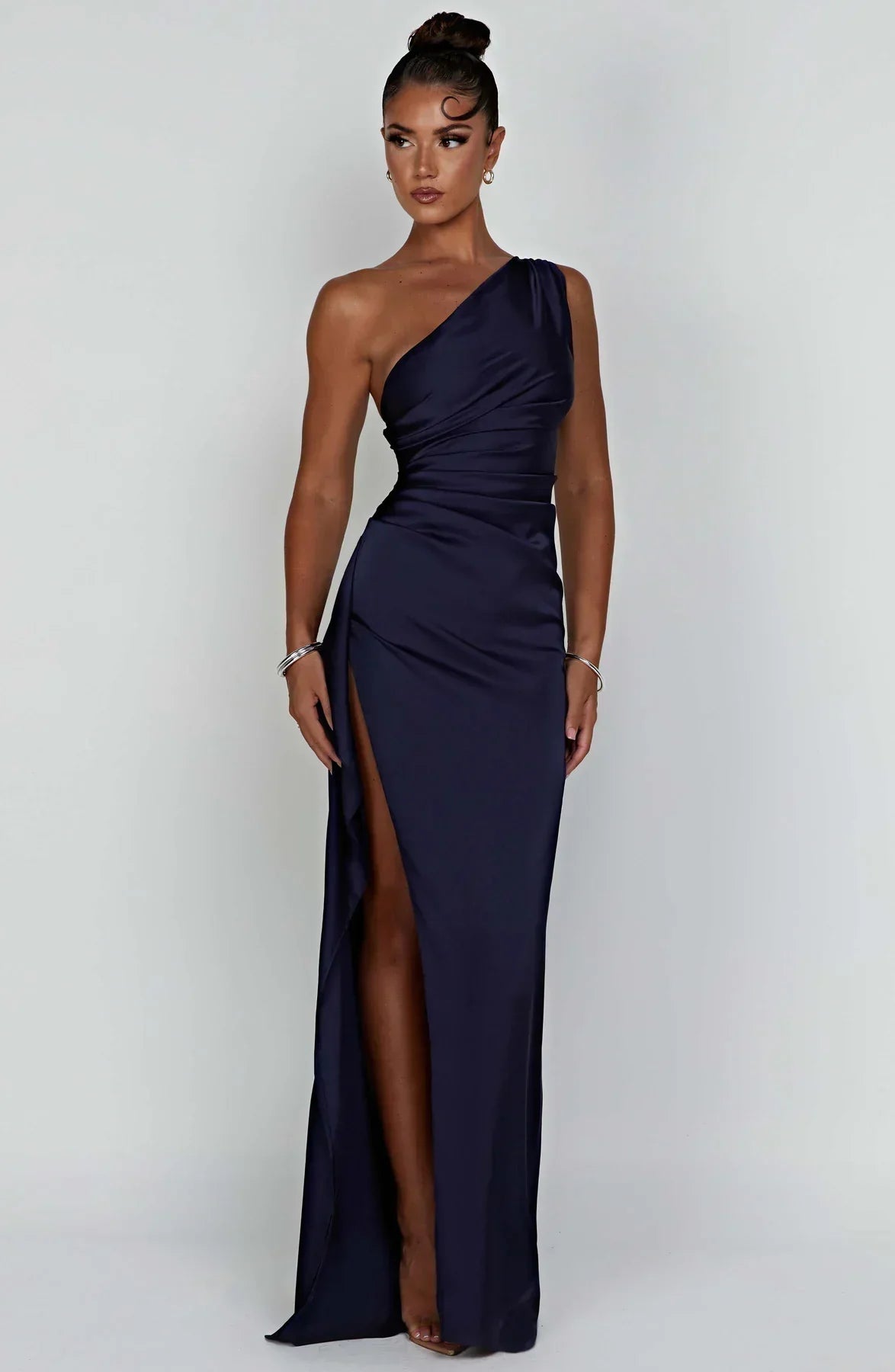 Luxury One-Shoulder Split Dress 0