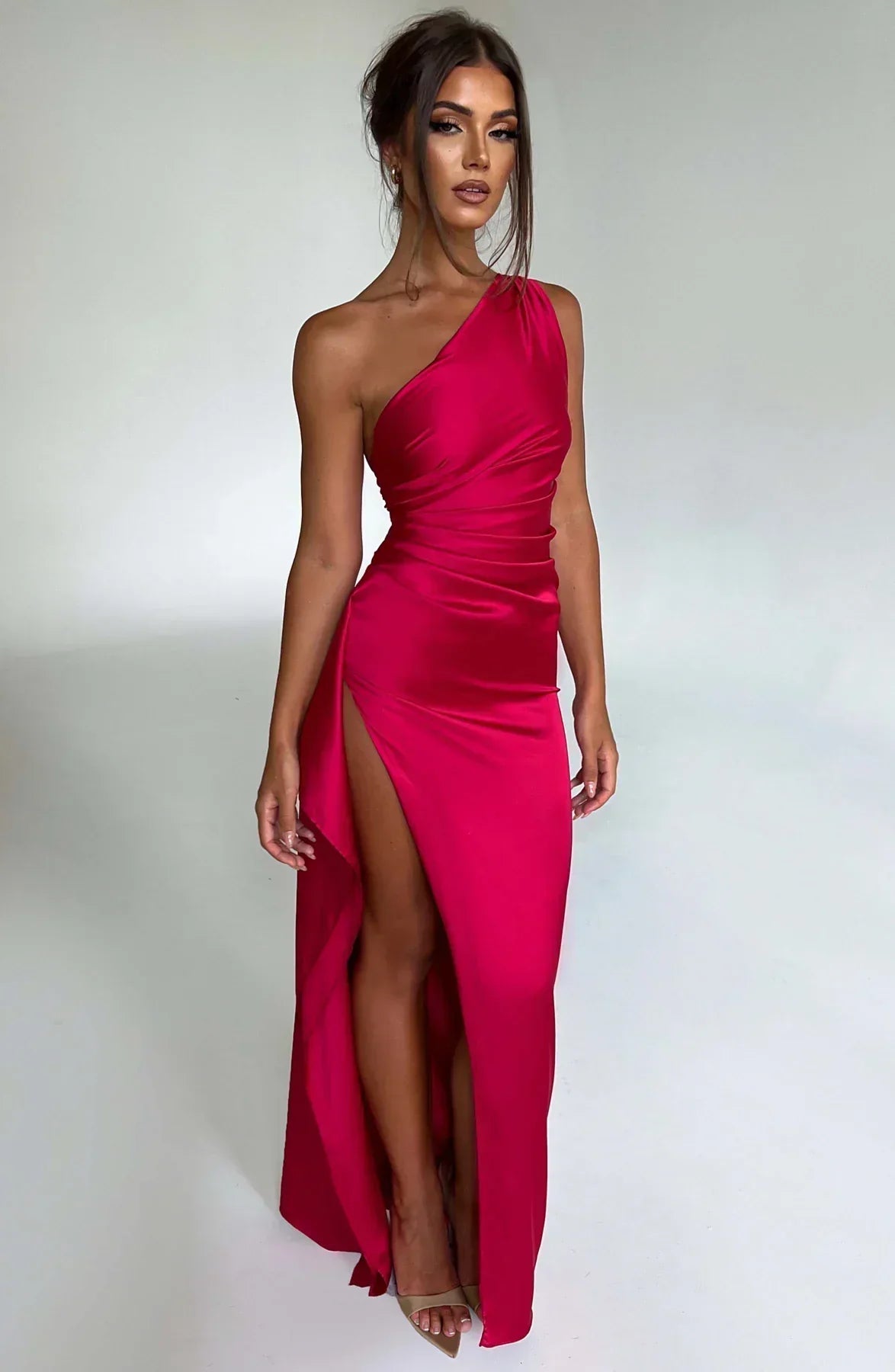 Luxury One-Shoulder Split Dress 2