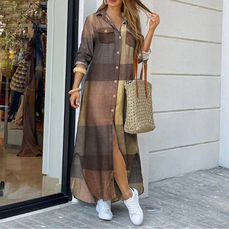 MAELYN | Maxi Denim Dress with Relaxed Fit and Shirt Collar 2