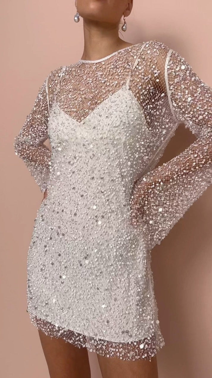 MARELLA | Strapless mini dress with transparent cape 4
