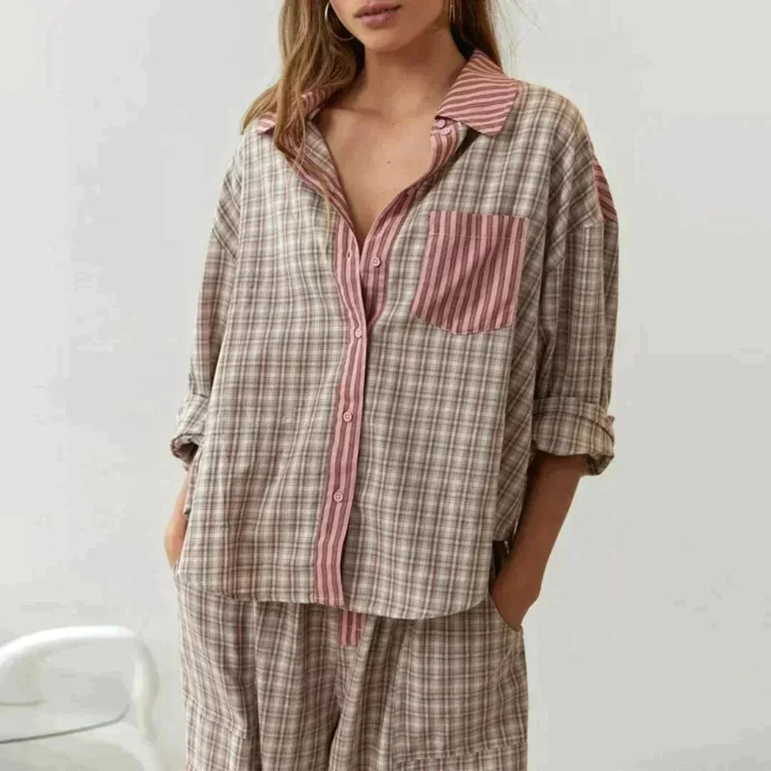 MARILU | Long-Sleeved Checked Pyjama Set 0