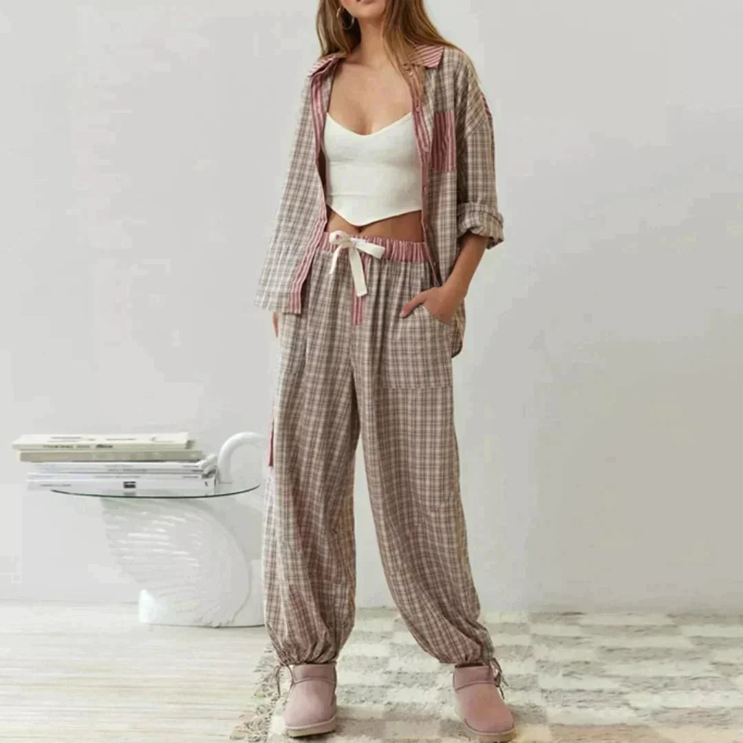 MARILU | Long-Sleeved Checked Pyjama Set 1