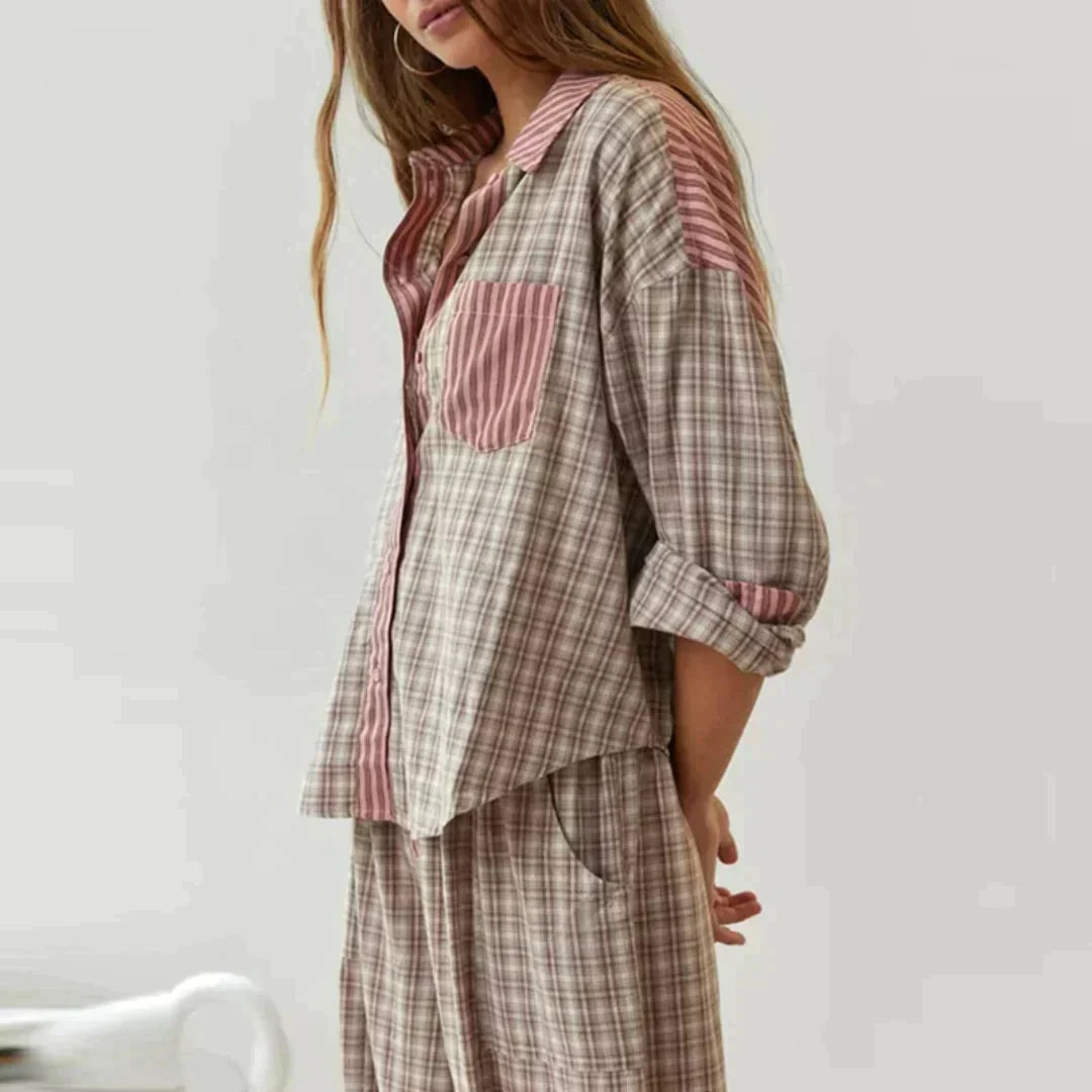 MARILU | Long-Sleeved Checked Pyjama Set 2