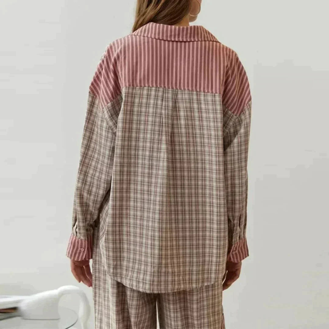 MARILU | Long-Sleeved Checked Pyjama Set 3