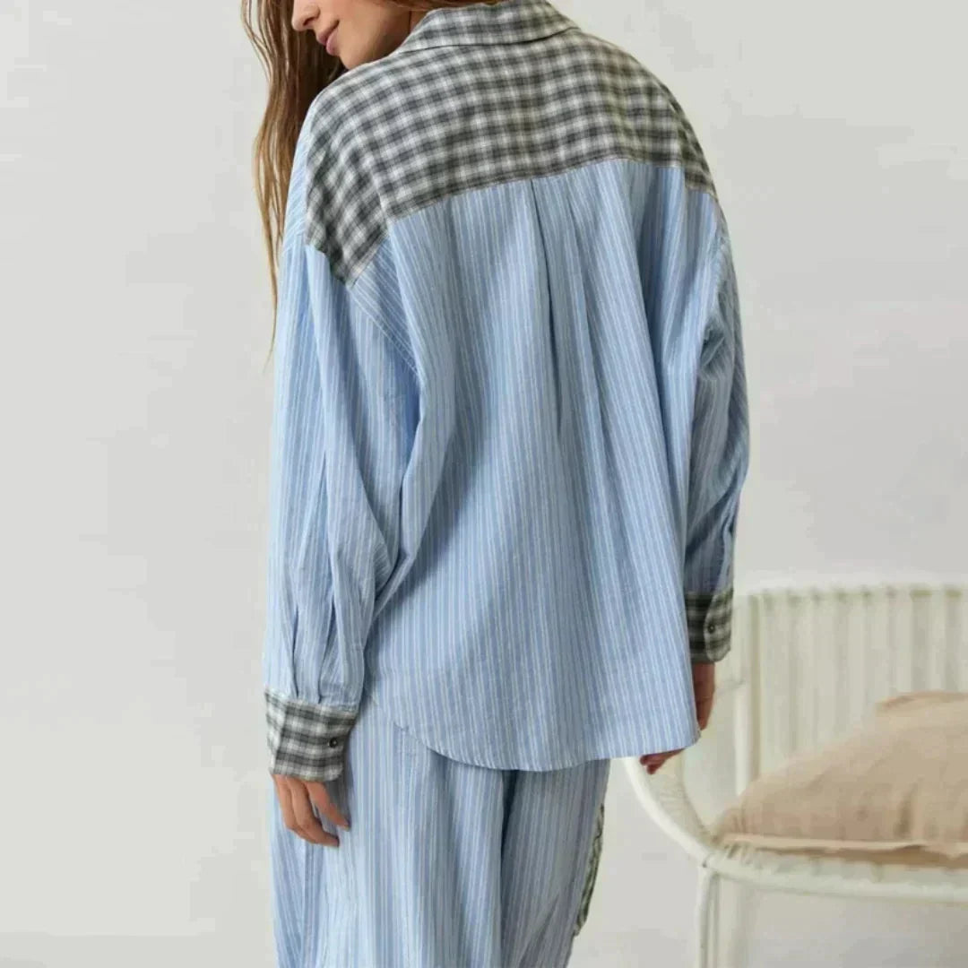 MARILU | Long-Sleeved Checked Pyjama Set 8