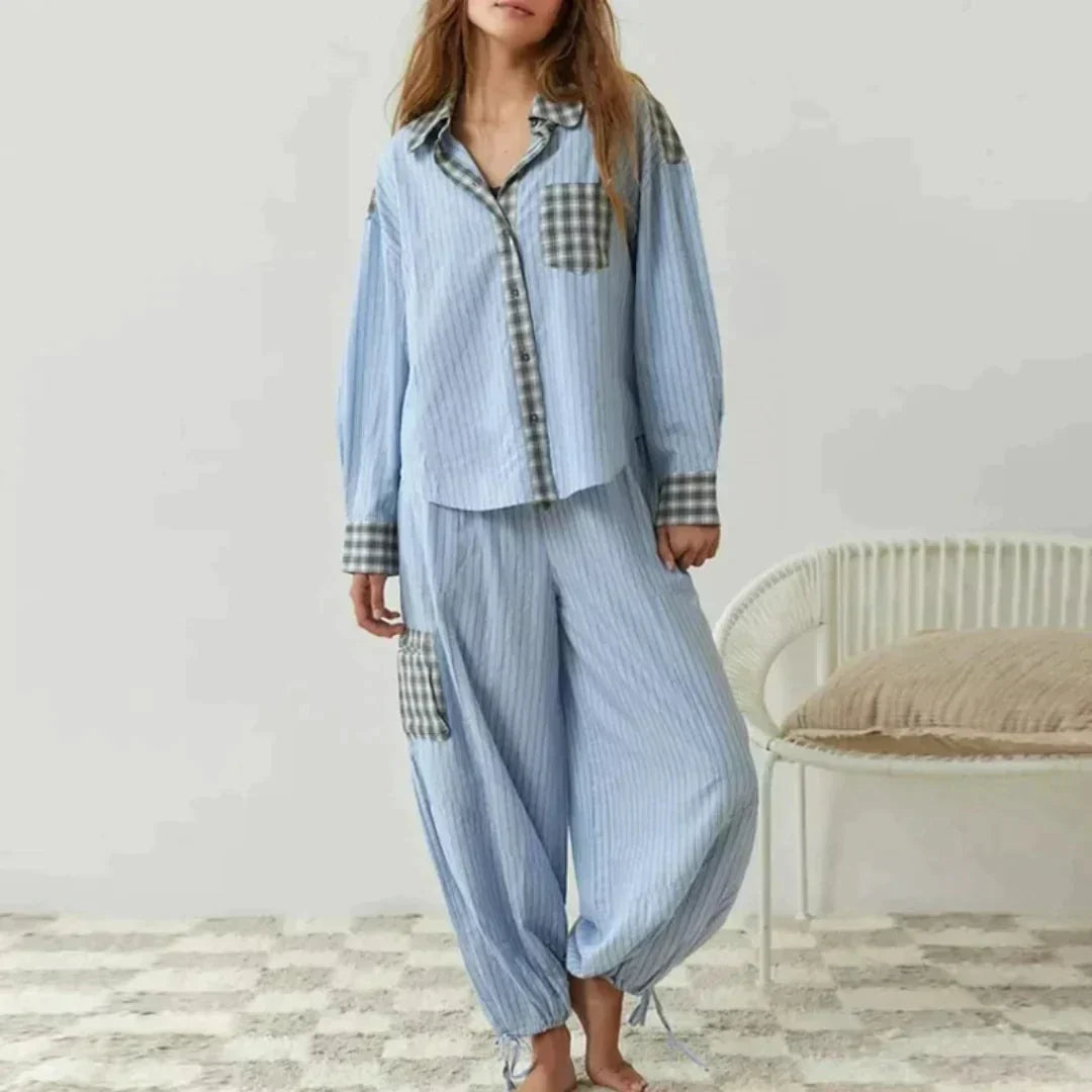 MARILU | Long-Sleeved Checked Pyjama Set 9