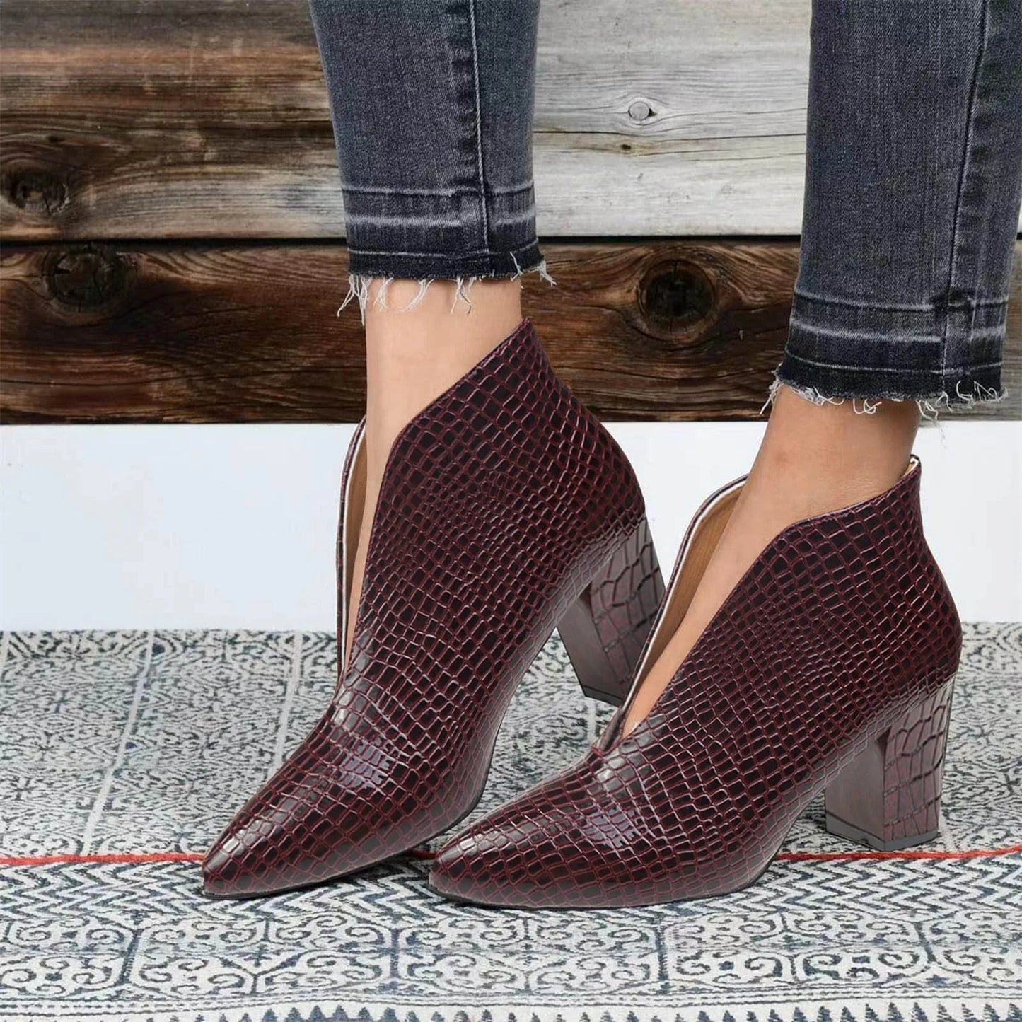 MAUREEN | Elegant ankle boots with high block heel 4