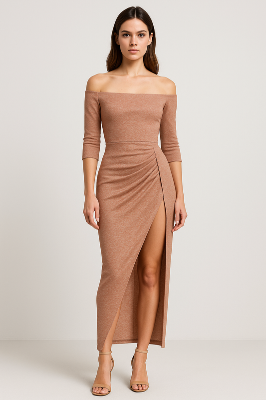 MILENA | Elegant Dress with Slit for Parties, Dinner & Formal Occasions 0