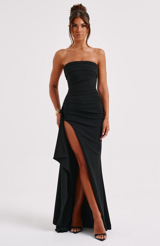 MIREYA | Off-Shoulder Maxi Dress with High Split 0