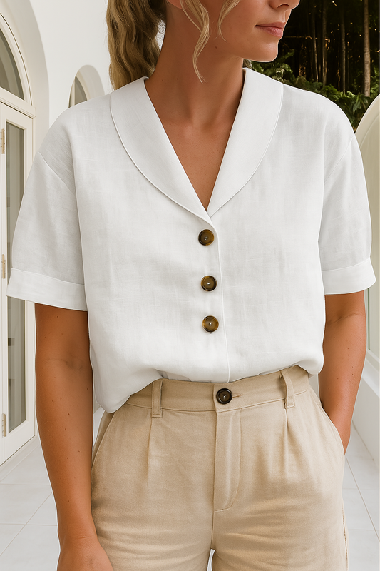 MIREYA | T-shirt with Button Details 0