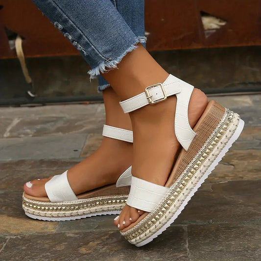 Maelis | Comfortable Ankle Strap Sandals with Platform Sole 0