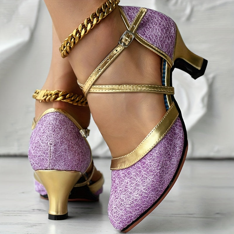 Maevie | Elegant Heels with Double Buckle Strap 5