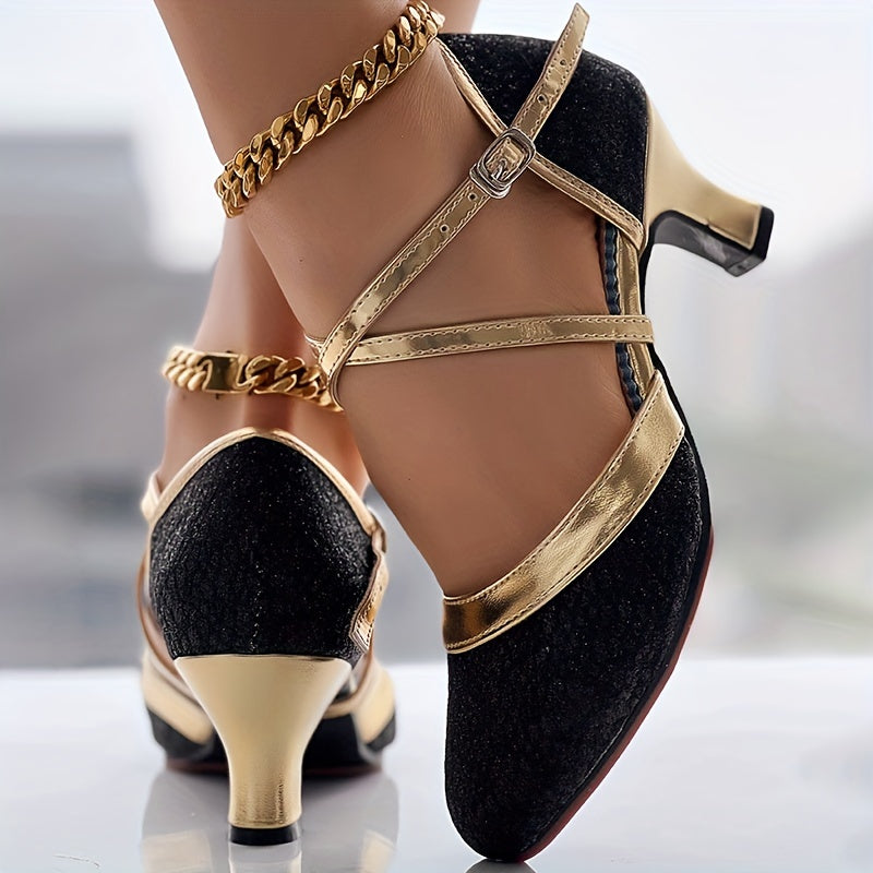 Maevie | Elegant Heels with Double Buckle Strap 7