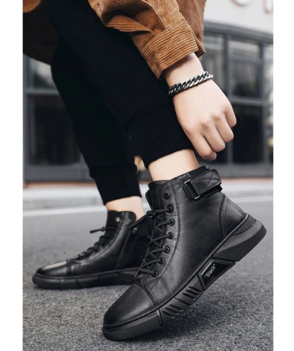 Maverick Men's Leather Boots | Durable Black Design 1