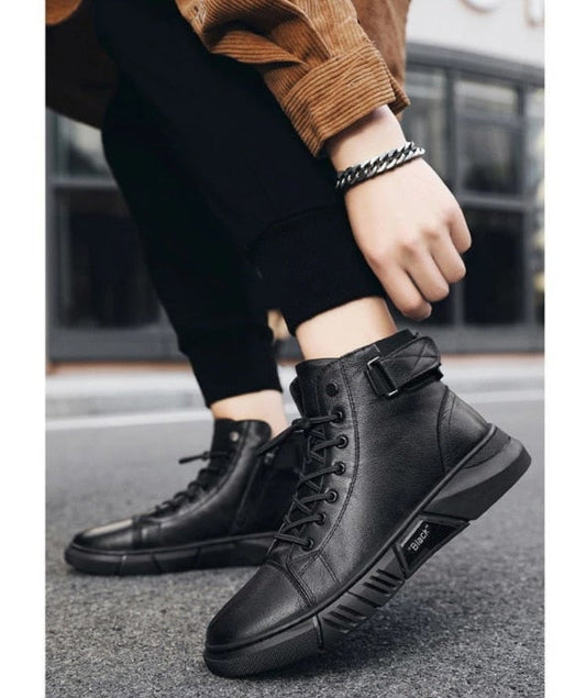 Maverick Men's Leather Boots | Durable Black Design 1