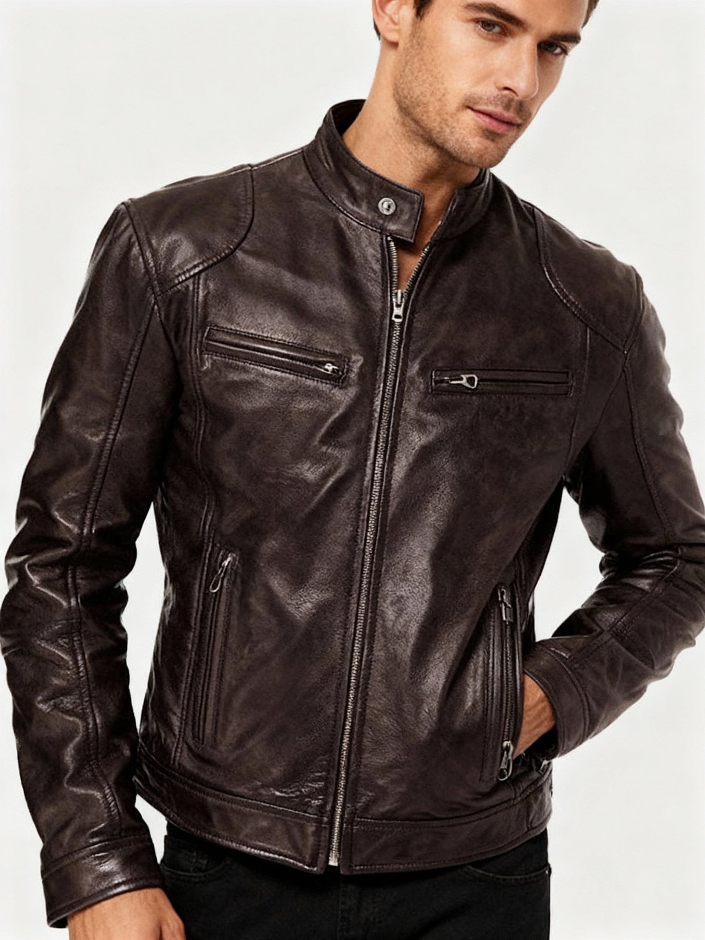 Max Men's Casual Jacket | PU Leather, Adjustable Cuffs 2