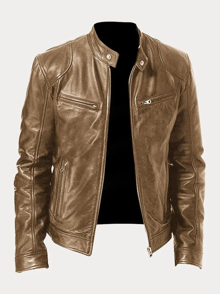 Max Men's Casual Jacket | PU Leather, Adjustable Cuffs 6
