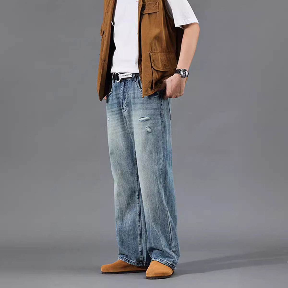 Max Men's Relaxed Jeans | Modern Destroyed Look 3