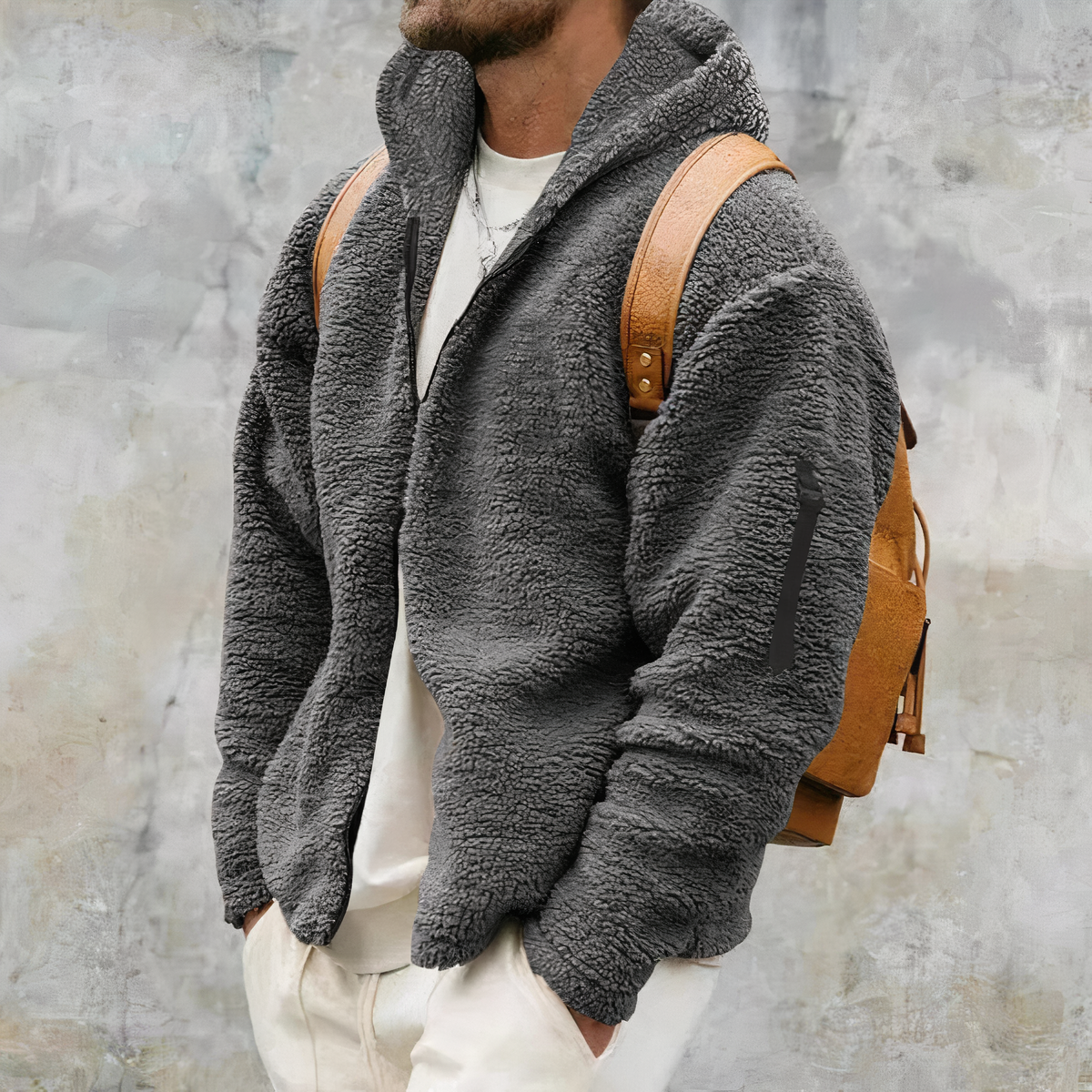 Men's Jacket | Double-Sided Fleece, Stylish Winter Coat 1