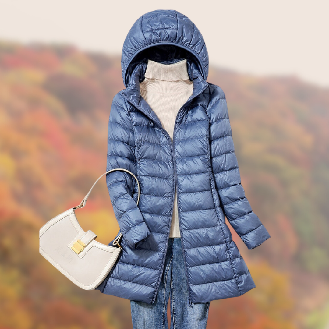Mila Women's Down Jacket | Ultralight Nylon with Hood 0