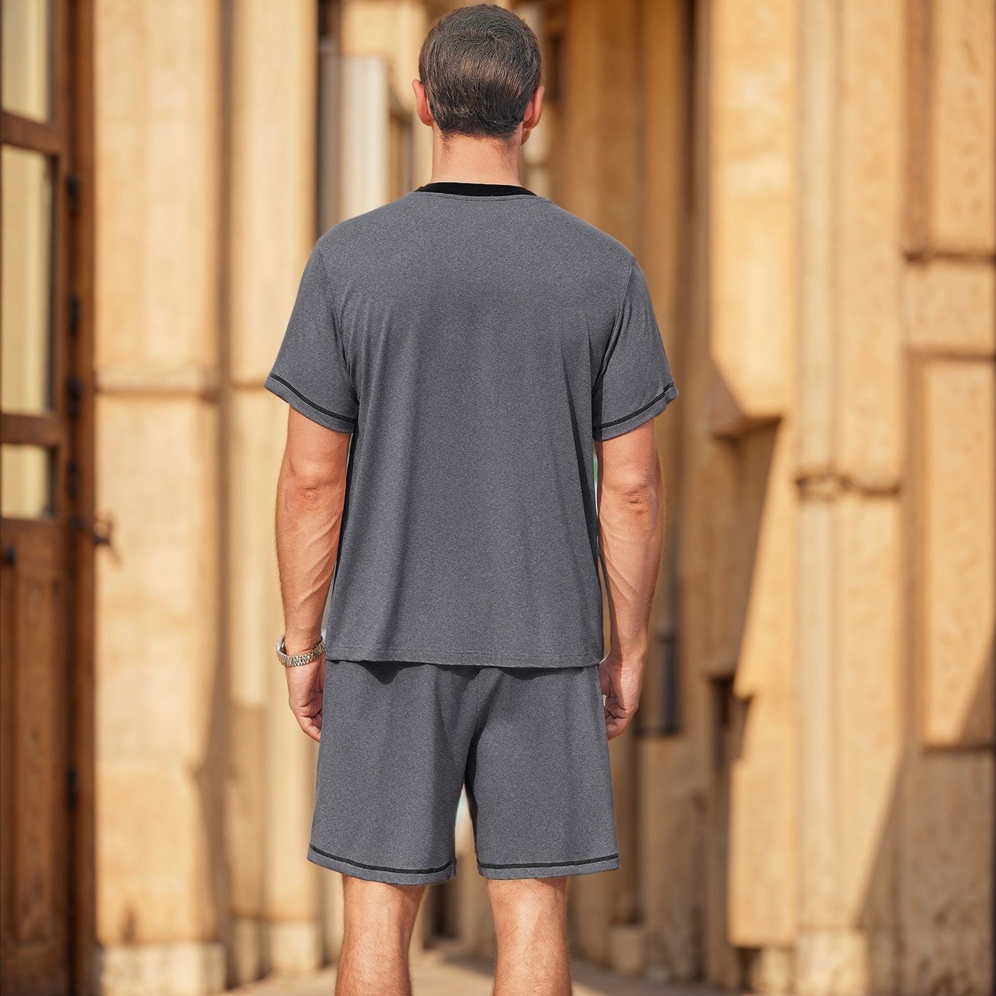 Milo Men's Casual Leisure Set | Breathable Fabric, Modern V-Neck 2