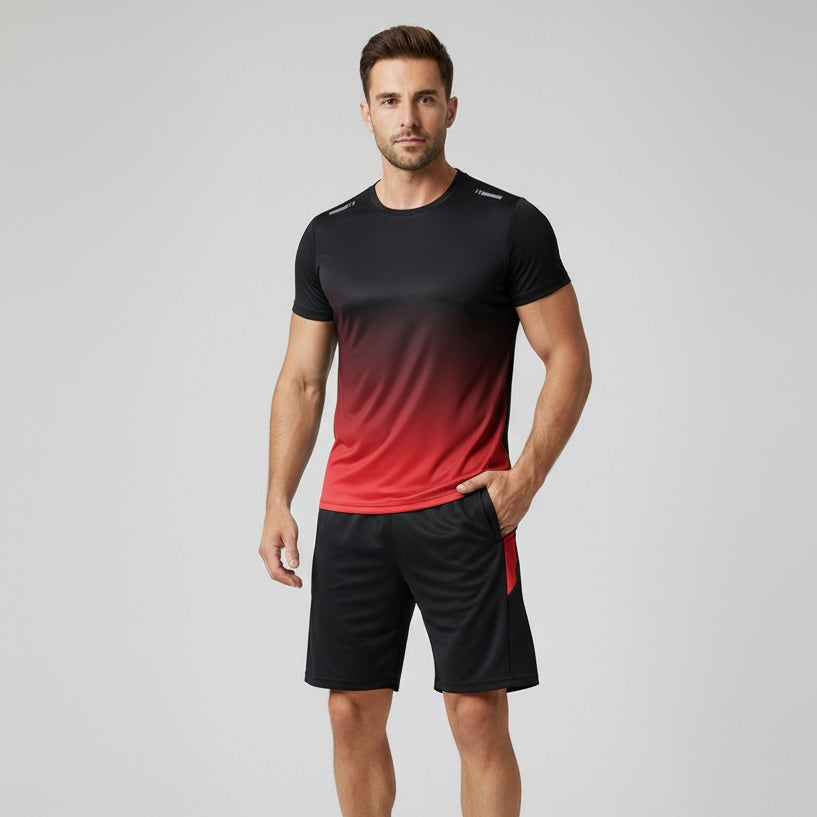 Milo Men's Sports Set | Breathable Polyester, Slim Fit with Gradient Color 2
