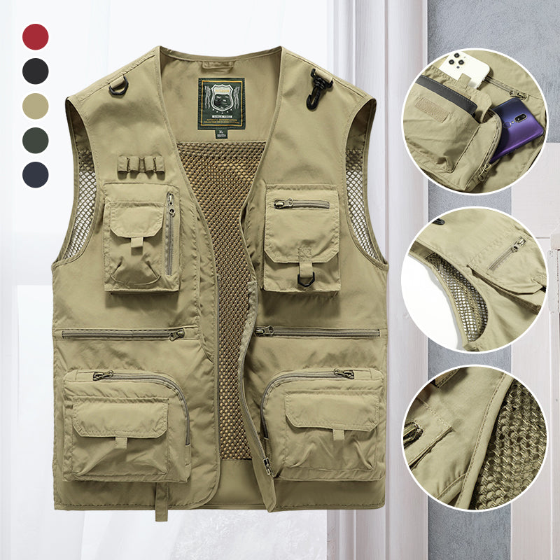Milo Men's Summer Vest | Breathable Nylon with Multiple Pockets 2
