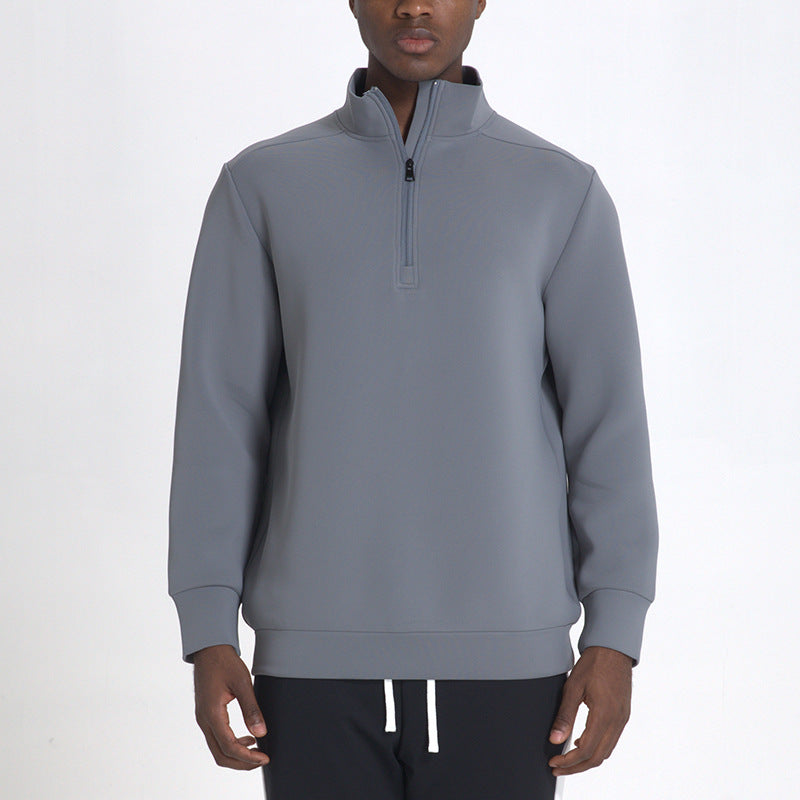 Milo Men's Sweater | Cotton Blend, Casual with Half-Length Zipper 1