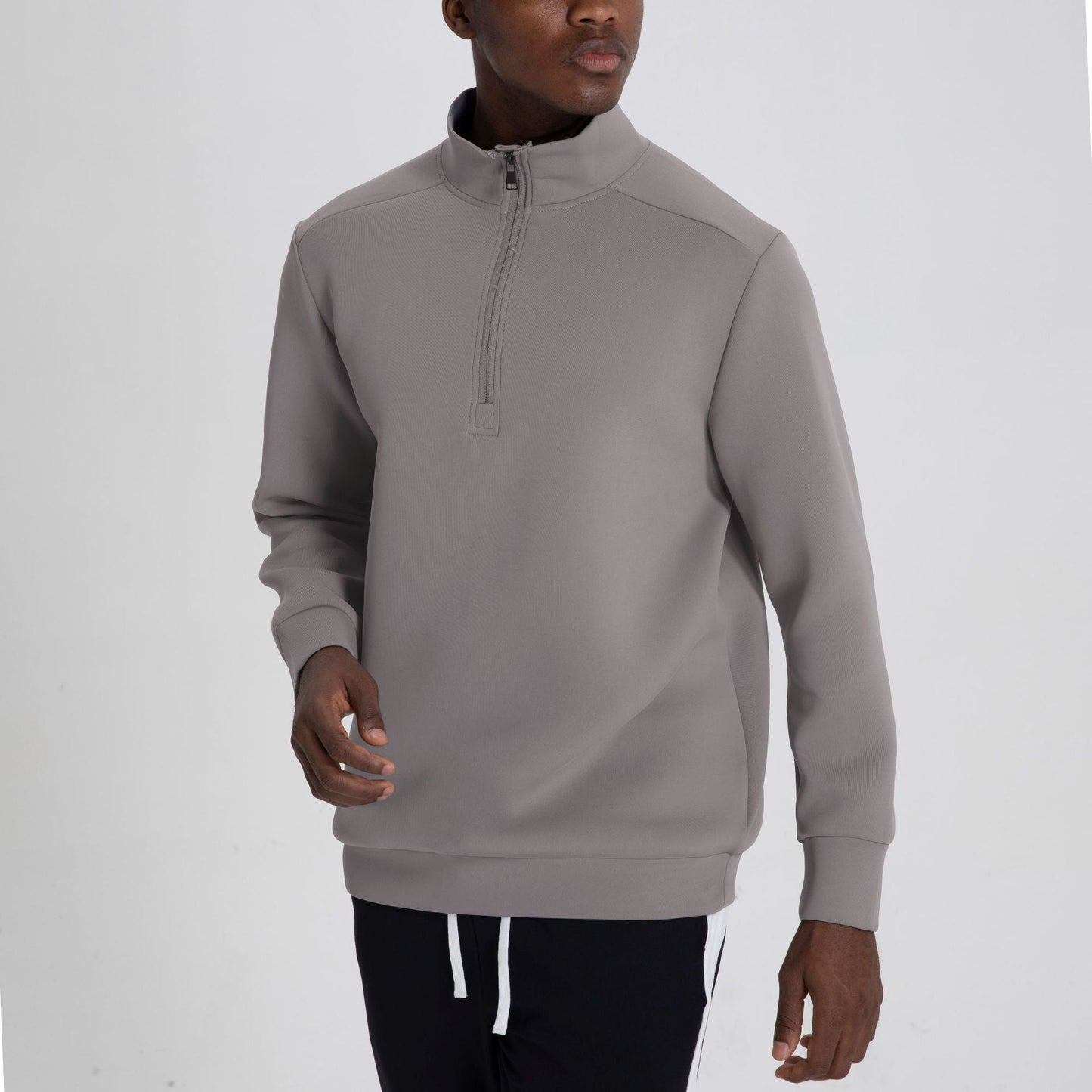 Milo Men's Sweater | Cotton Blend, Casual with Half-Length Zipper 4