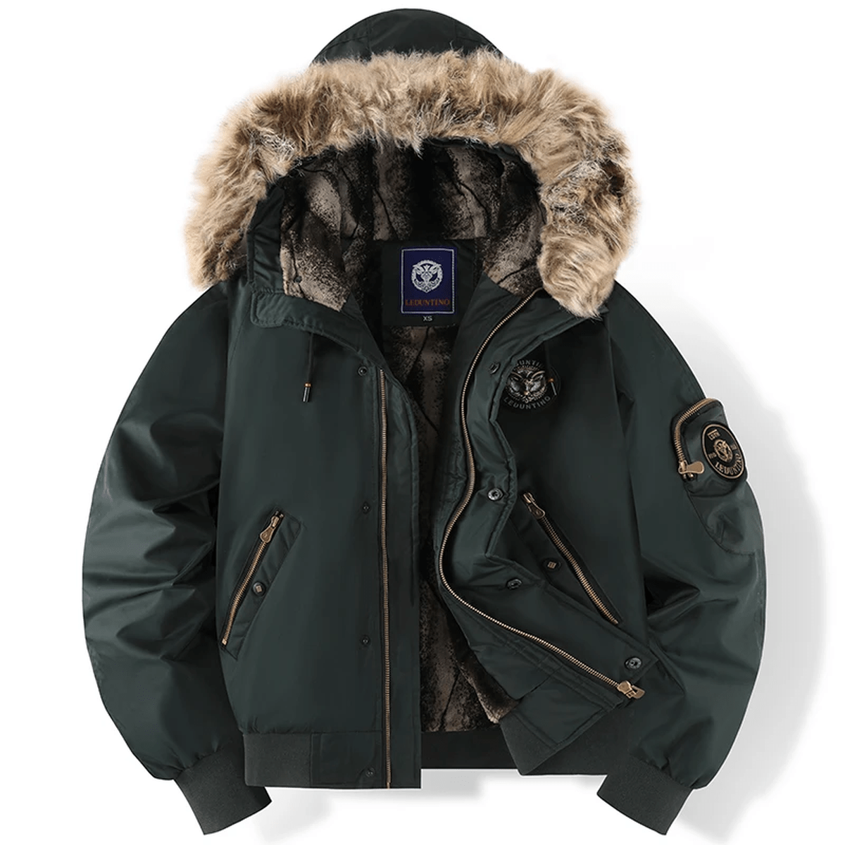 Milo Padded Bomber Jacket for Men | With Faux Fur Hood, Warm and Stylish 0