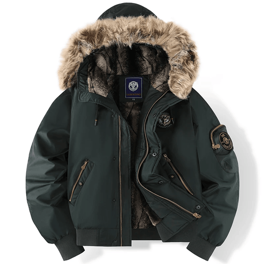 Milo Padded Bomber Jacket for Men | With Faux Fur Hood, Warm and Stylish 0