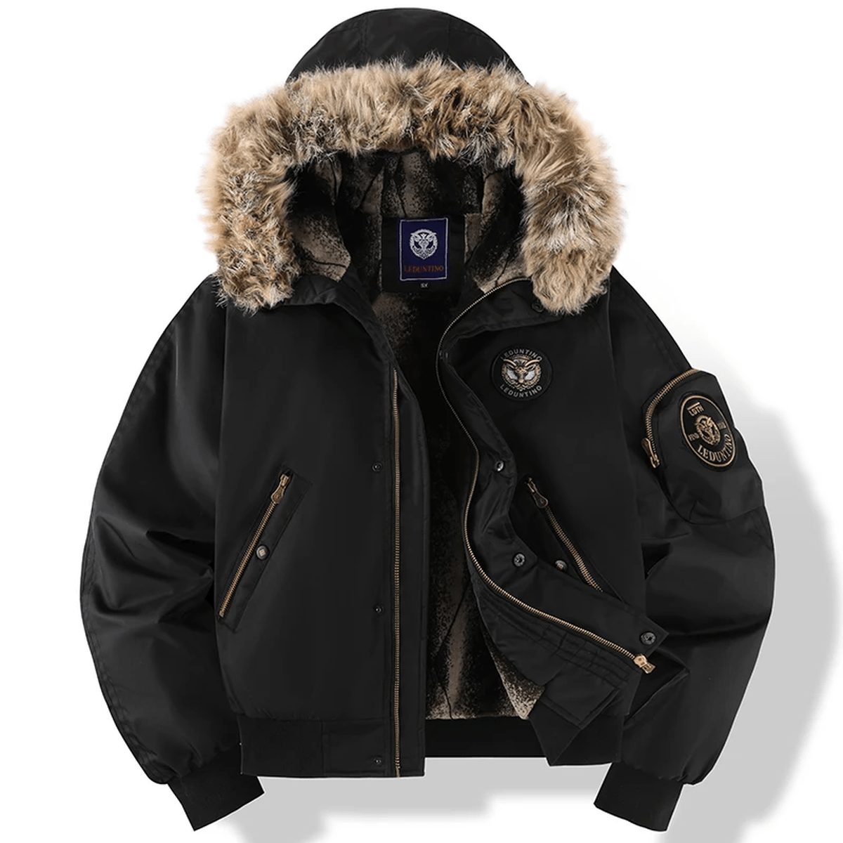 Milo Padded Bomber Jacket for Men | With Faux Fur Hood, Warm and Stylish 2